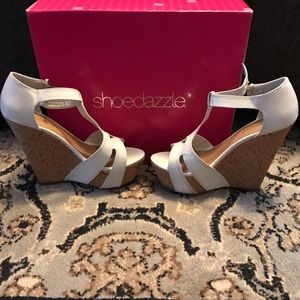 White Wedge Heels Size 8